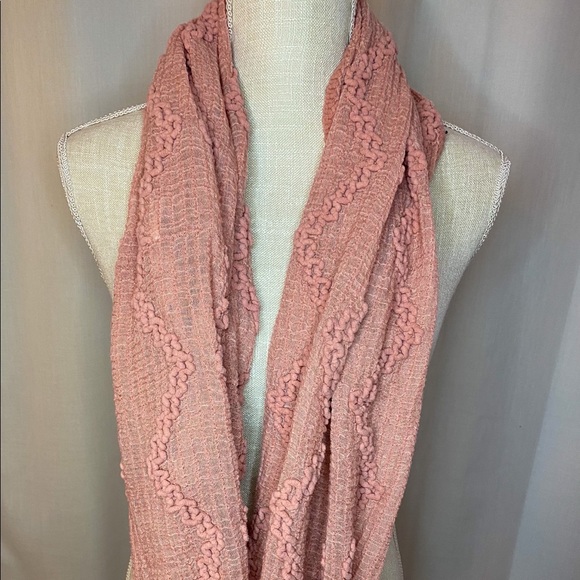 Pink Textured Infinity Scarf - Picture 1 of 2